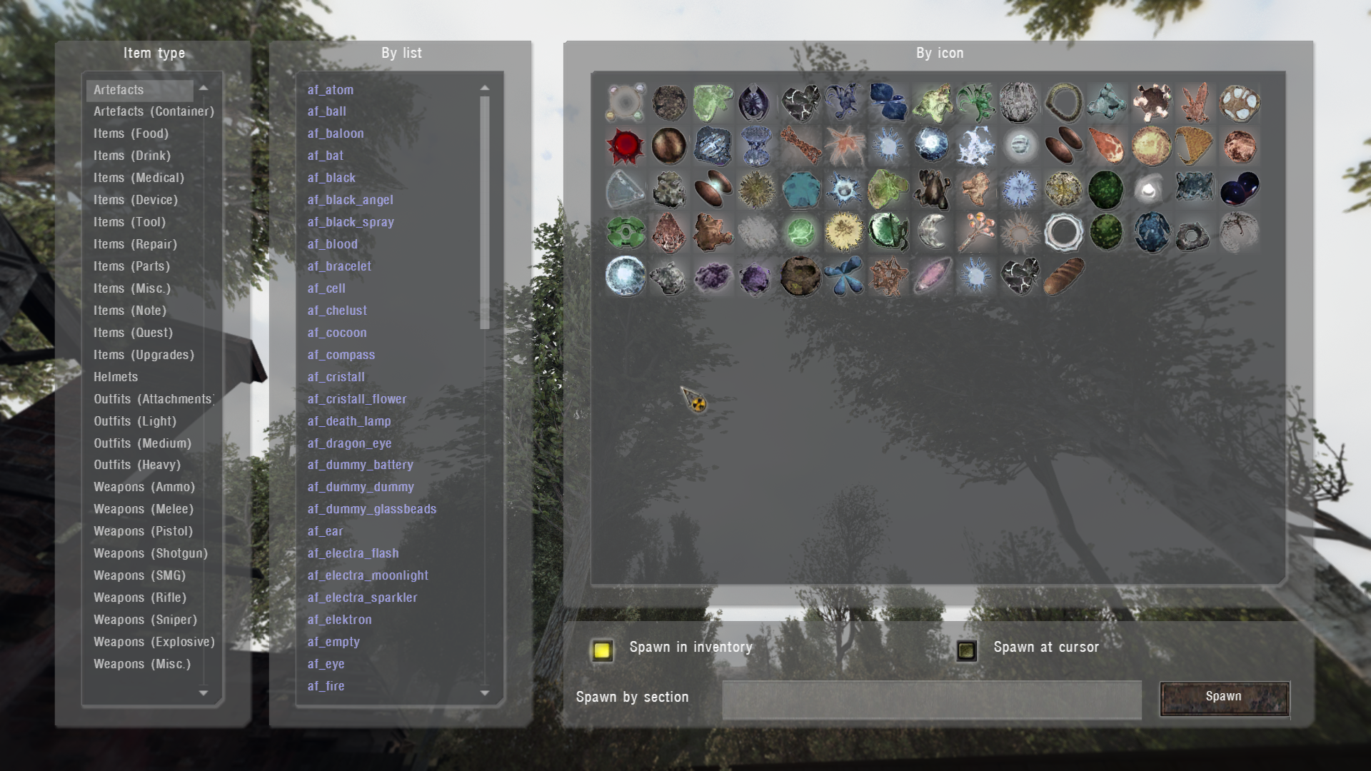 item-spawner centered